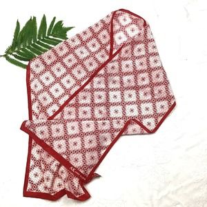 Anne Klein Signature Red & White Silk Scarf